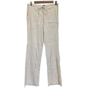 Zara Gauzy‎ Flowy Wide Leg Cream Color Pants Women's Size Medium Coastal Basics